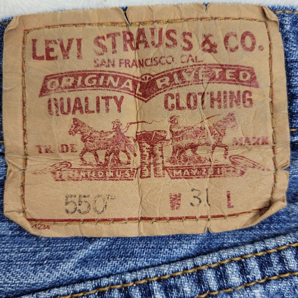 Levi's 550 Relaxed Long Shorts Women's 10 Denim Classic Mom High Waisted Vintage - Picture 7 of 13